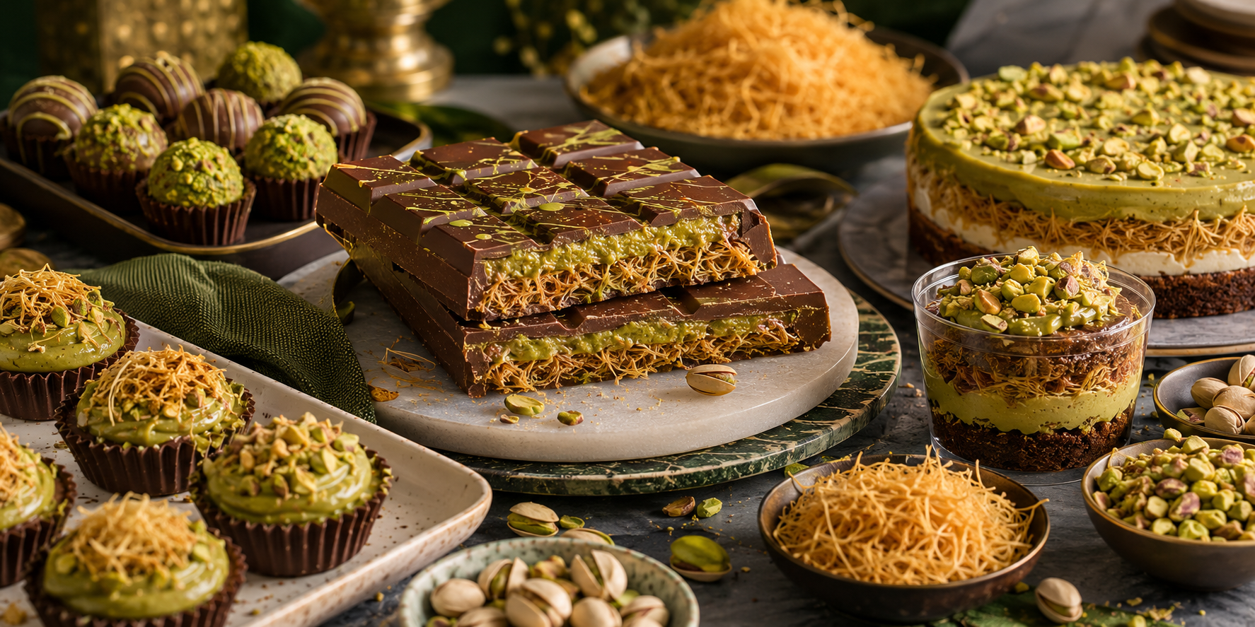 Pistachio and Kunafa Desserts: Complete Ingredients, Recipe, Texture and Packaging Guide