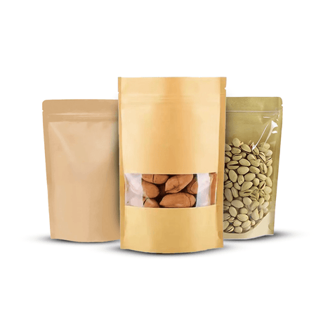 Kraft Ziplock Pouches - Bakeyy.com