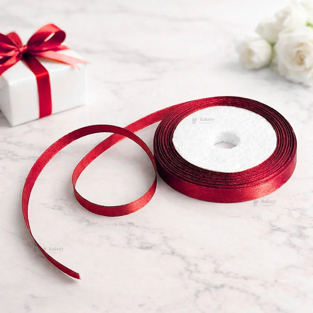 1/4 Inch Satin Ribbon Roll | Premium Decorative Gift Wrapping Ribbon for Packaging | 6.5 Meter Length Per Roll | Pack of 20