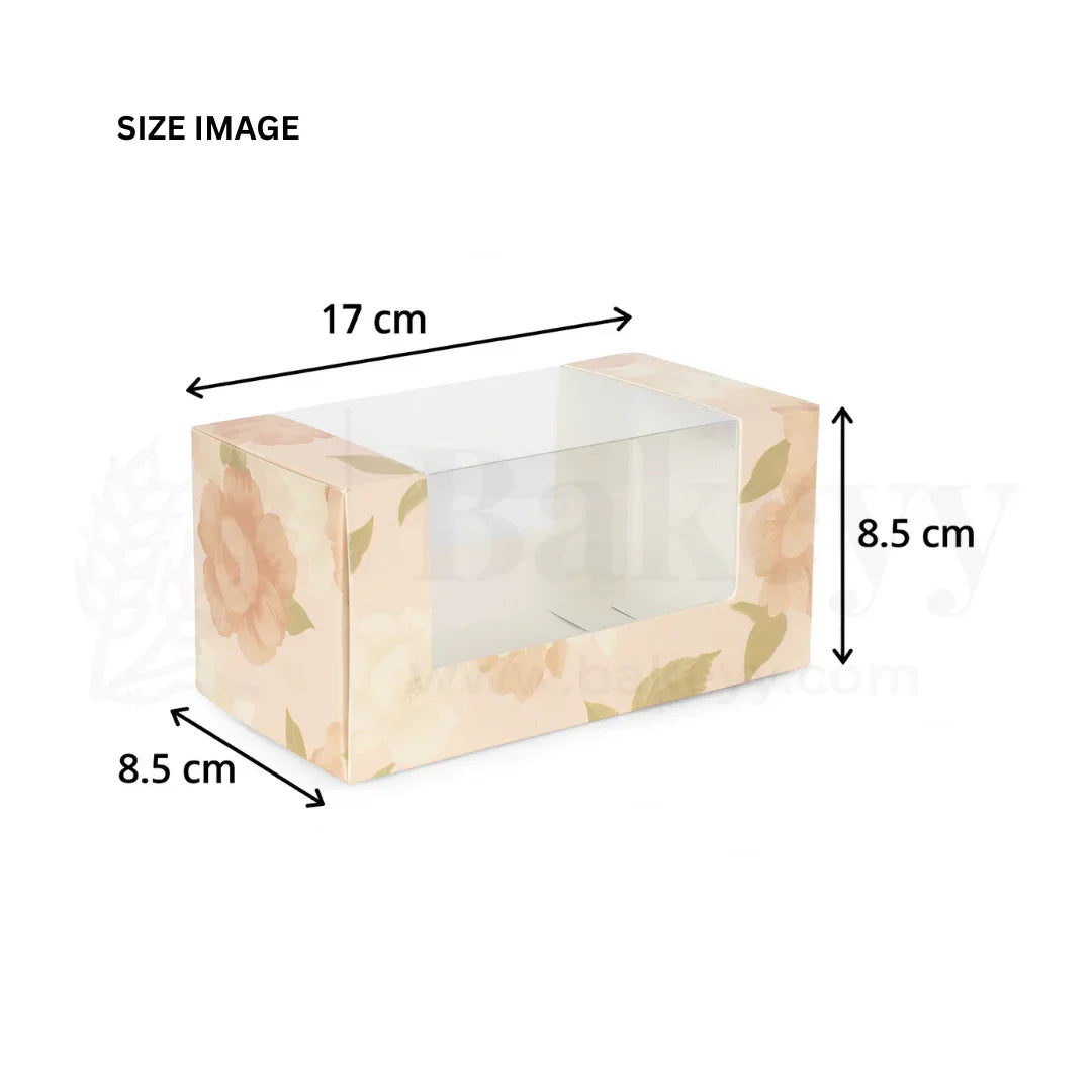 10.5x3.5x9.5 Inches | Floral Printed Peach Colour Hamper Box with Handle - Pack of 10