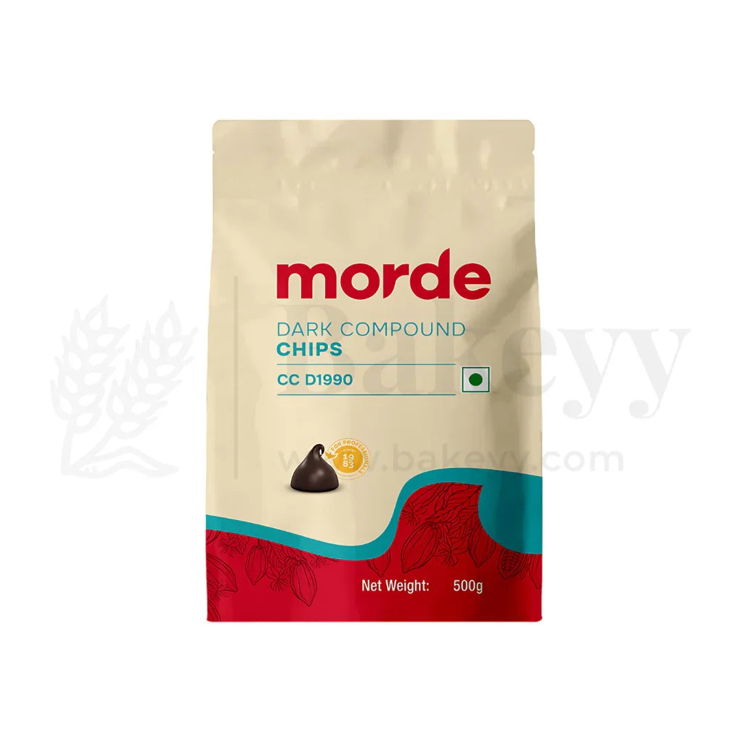 Morde Dark Compound Chips (CC D1990) – 500g | Premium Baking & Dessert Decoration