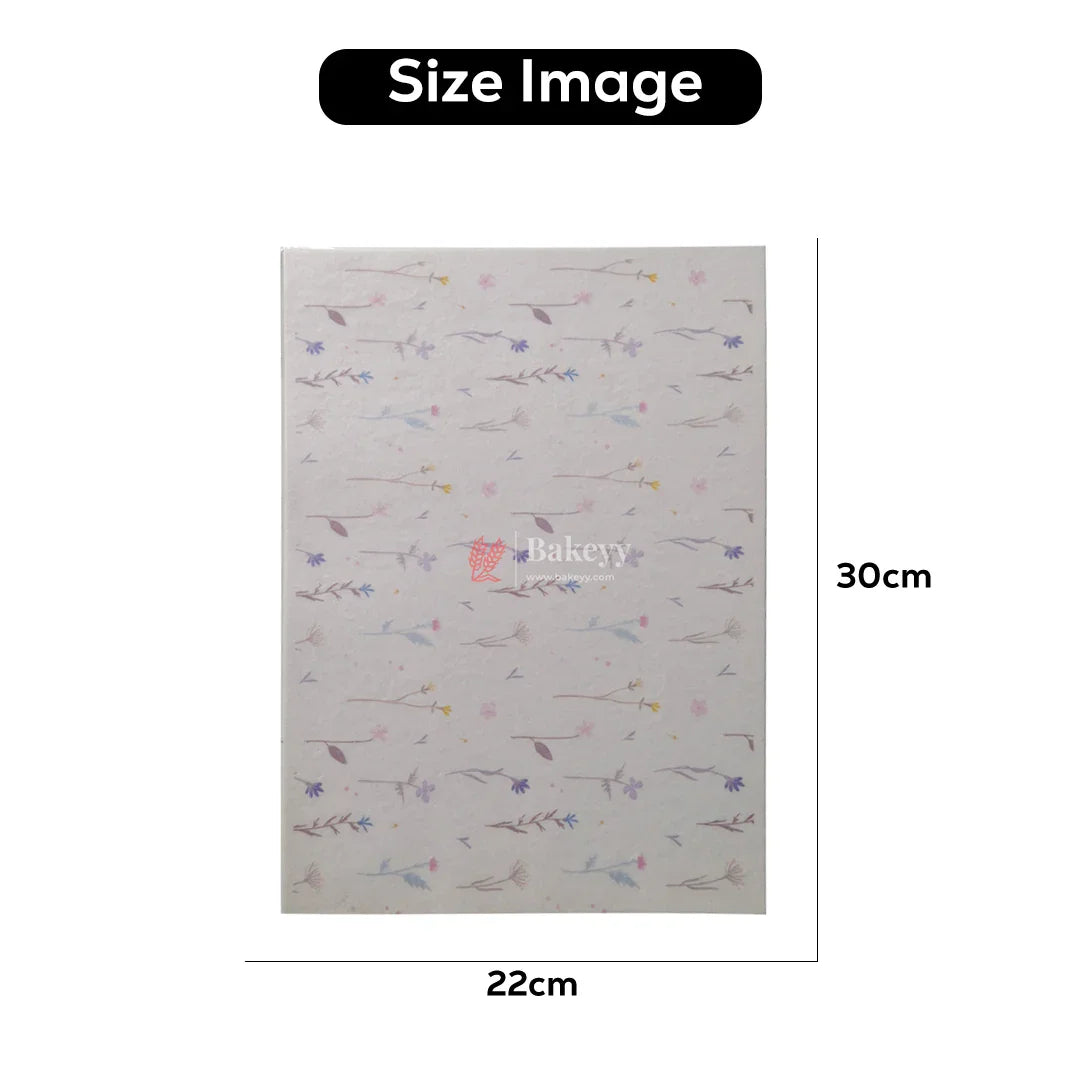 Colorful Edible Wafer Sheet – Soft Pastel Botanical Design  | Pack Of 1