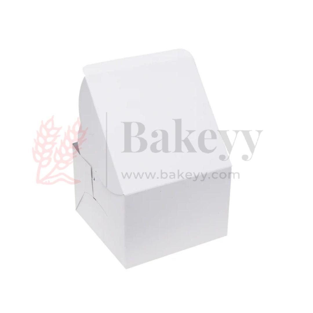 5x5x3 inch Plain White Cake Box | Grey Back Cake Box| Pack of 50 - Bakeyy.com - India - 5x5x3 inch Plain White Cake Box | Grey Back Cake Box| Pack of 50 - Default Title