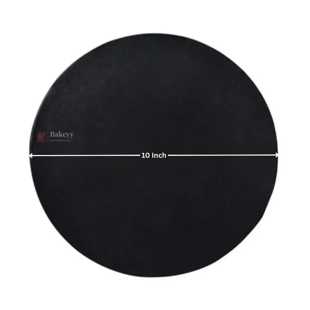 Round Drum Cake Board | Heavy Duty Cake Base | Gold, Black and White - Bakeyy.com - India - Round Drum Cake Board | Heavy Duty Cake Base | Gold, Black and White - Black | Pack of 1 / 10 Inch 70.00