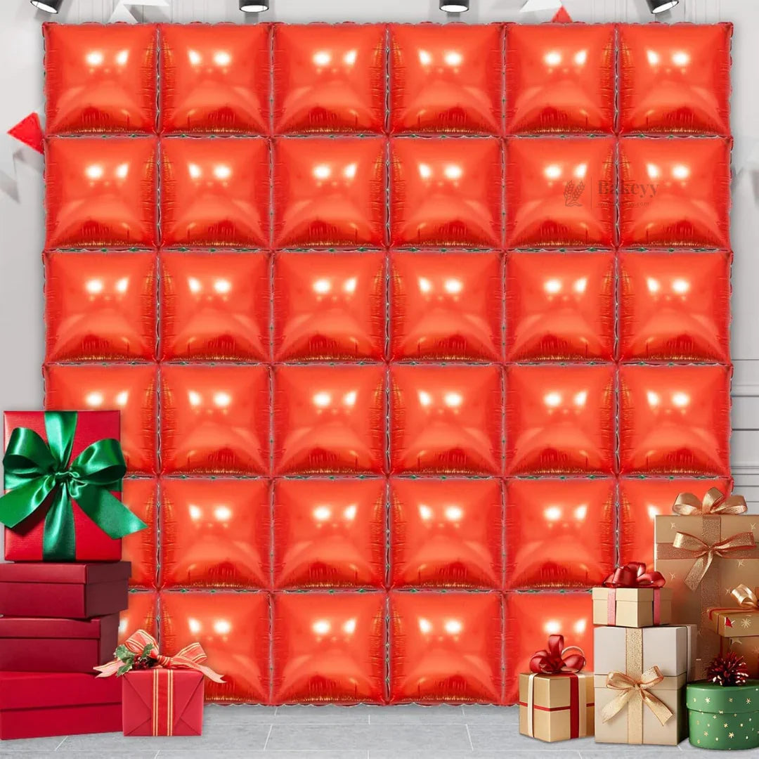 10 Pcs Foil Balloon Backdrop | Metallic Square Wall Decoration for Birthday & Party Décor | 1 Piece
