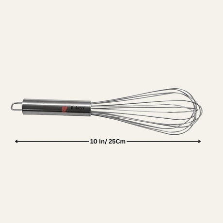 10 Inch| Stainless Steel Balloon Whisk | Durable & Ergonomic Kitchen Tool |For Baking & Cooking| 1 Piece - Bakeyy.com - India - 10 Inch| Stainless Steel Balloon Whisk | Durable & Ergonomic Kitchen Tool |For Baking & Cooking| 1 Piece - Default Title
