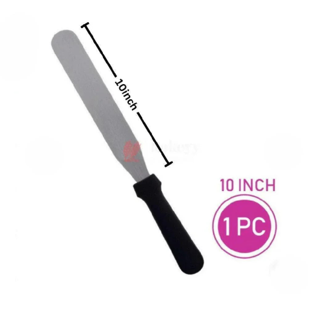 10 inch flat pallet knife with black handle for baking, Bakeyy wholesale baking tool