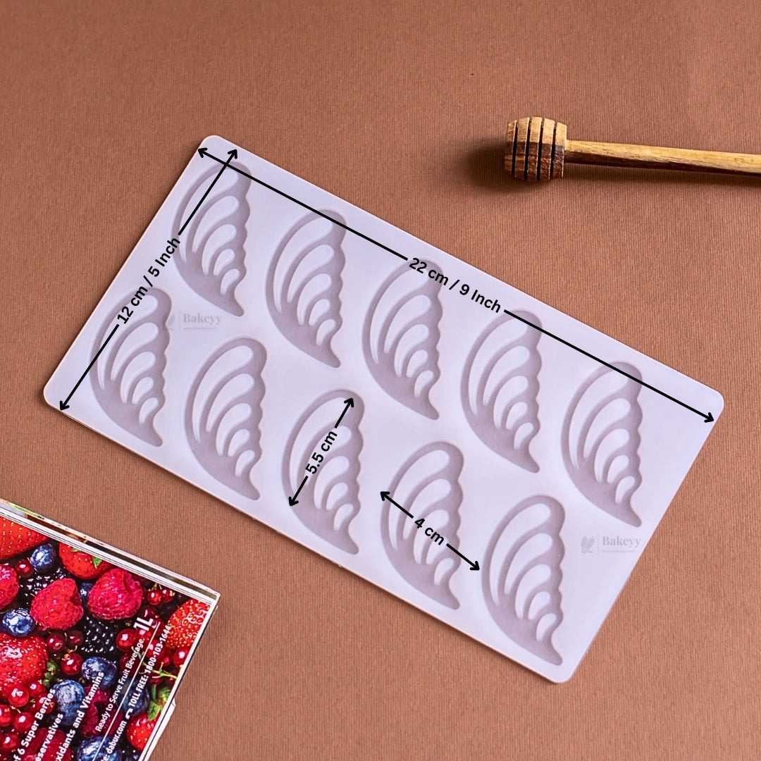 10 cavity Angel Wing Silicone Mould | Feathered Wing Design for Chocolates & Desserts| Pack of 1