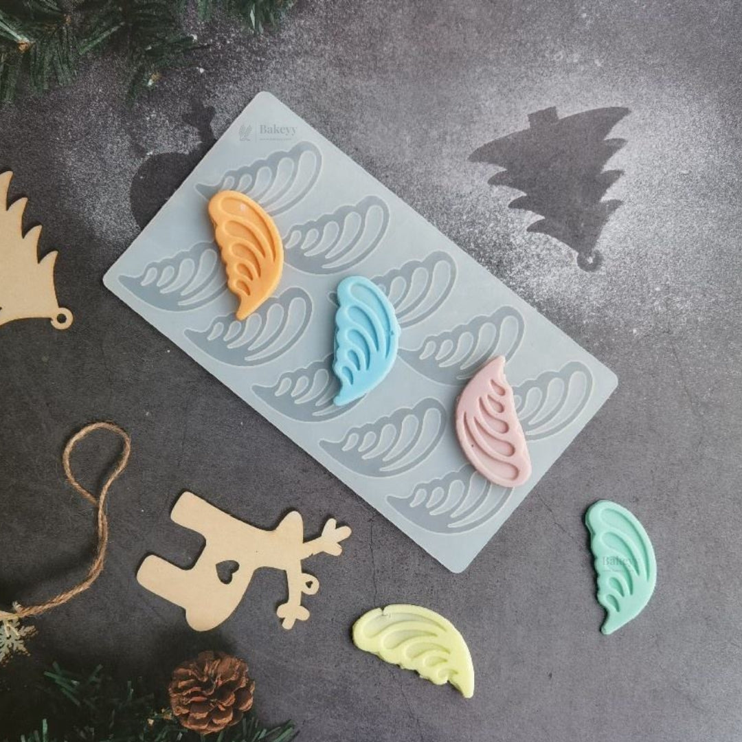 10 cavity Angel Wing Silicone Mould | Feathered Wing Design for Chocolates & Desserts| Pack of 1