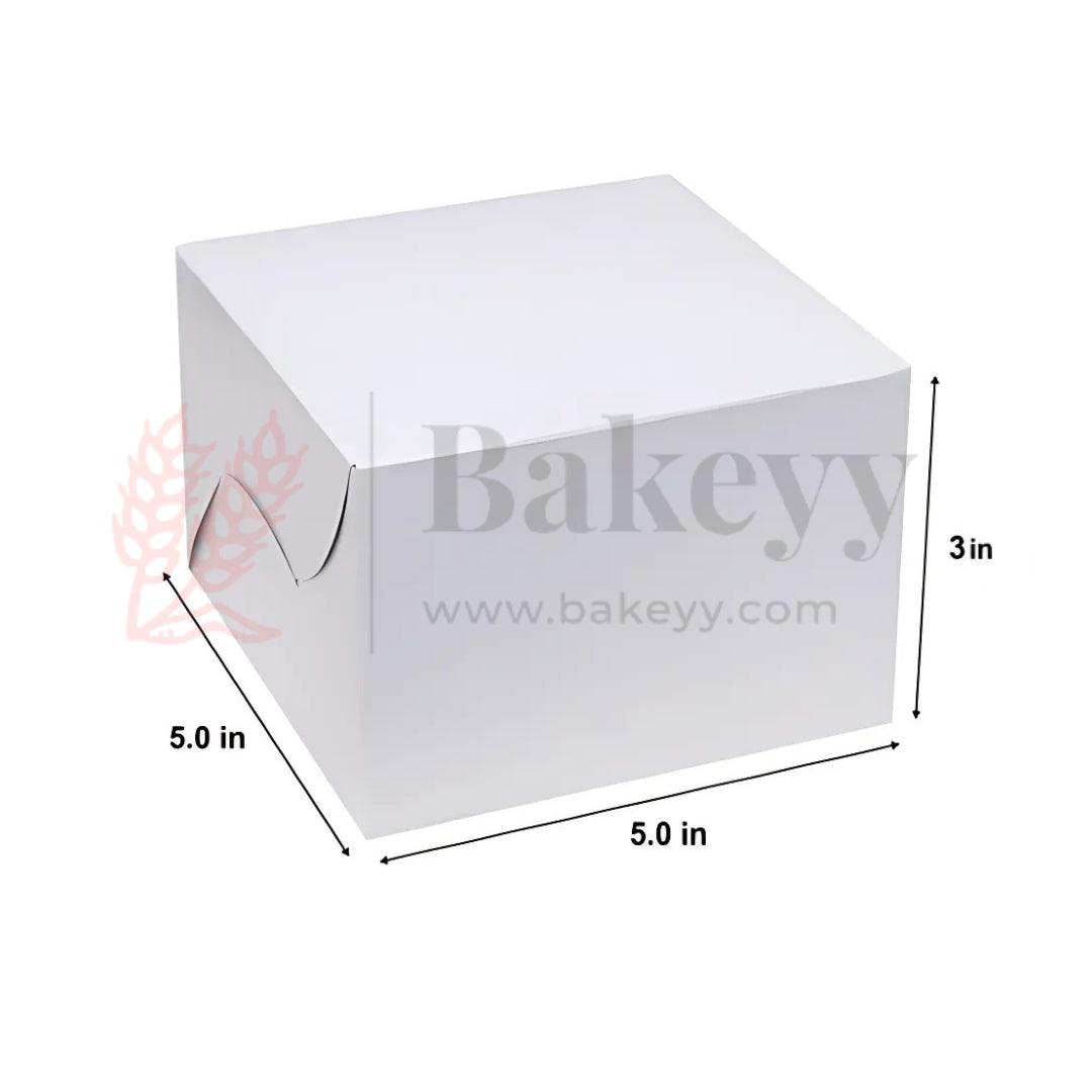 5x5x3 inch Plain White Cake Box | Grey Back Cake Box| Pack of 50 - Bakeyy.com - India - 5x5x3 inch Plain White Cake Box | Grey Back Cake Box| Pack of 50 - Default Title