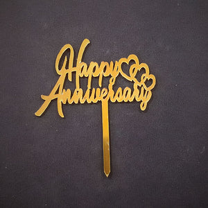 4 Inch Happy Anniversary Acrylic Cake Topper | Pack of 1