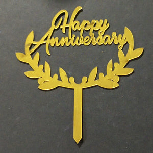 4 Inch Happy Anniversary Acrylic Cake Topper | Pack of 1