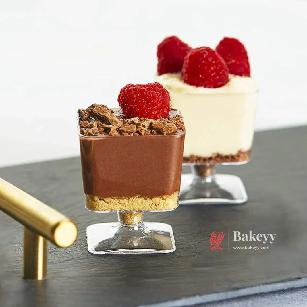 Clear Acrylic Dessert Cups | Pack Of 25 | D15 - Bakeyy.com - India - Clear Acrylic Dessert Cups | Pack Of 25 | D15 - Default Title