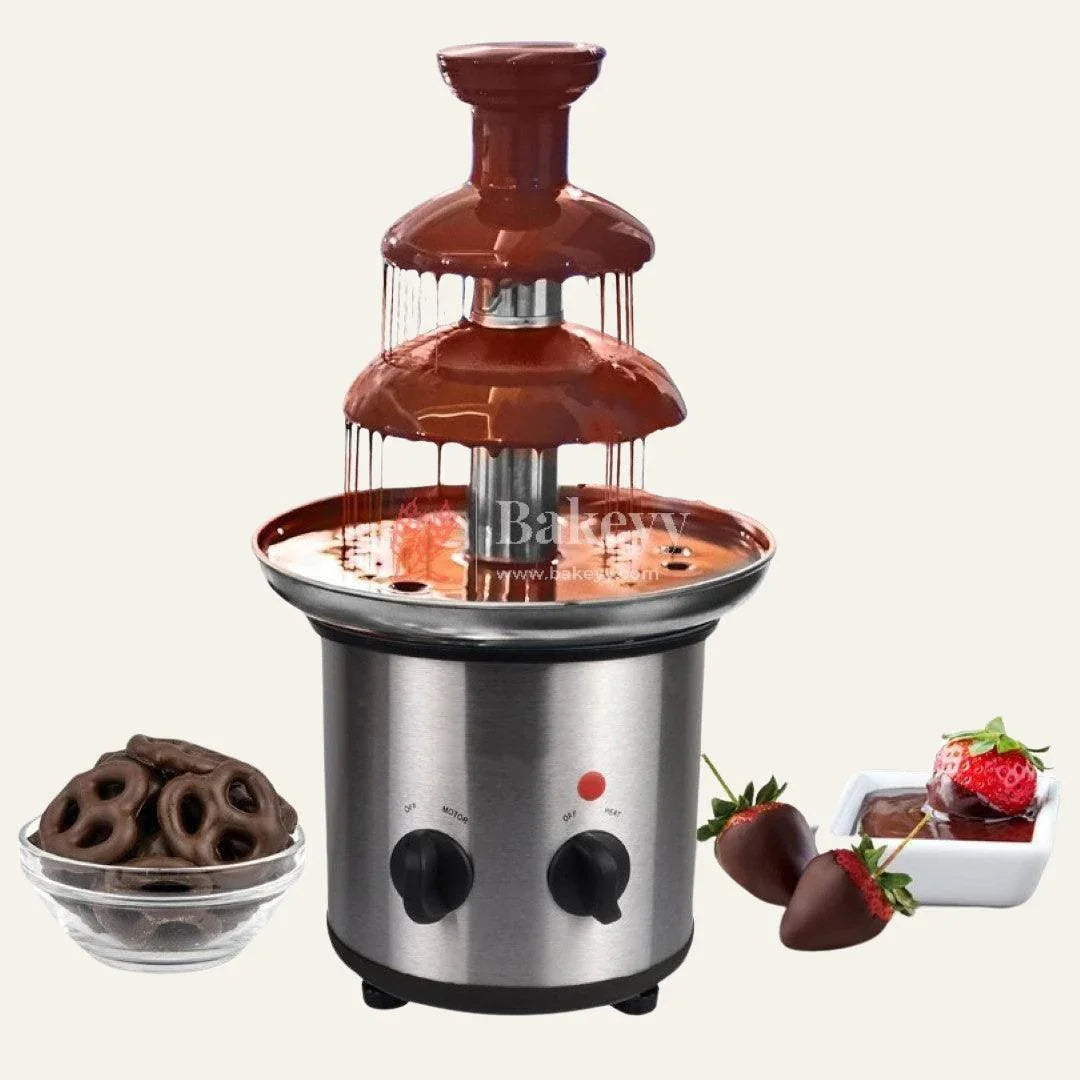 3 Layer Electric Chocolate Fountain Machine| Perfect for Melting Chocolates| 1 Piece - Bakeyy.com - India - 3 Layer Electric Chocolate Fountain Machine| Perfect for Melting Chocolates| 1 Piece - Default Title