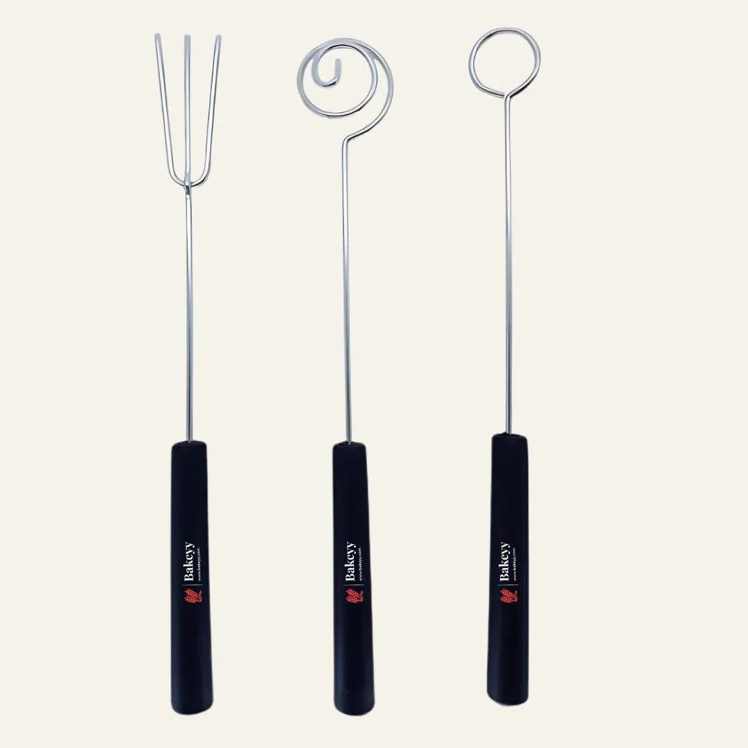 Chocolate Dipping Fork | Set of 3 pcs - Bakeyy.com - India - Chocolate Dipping Fork | Set of 3 pcs - Default Title