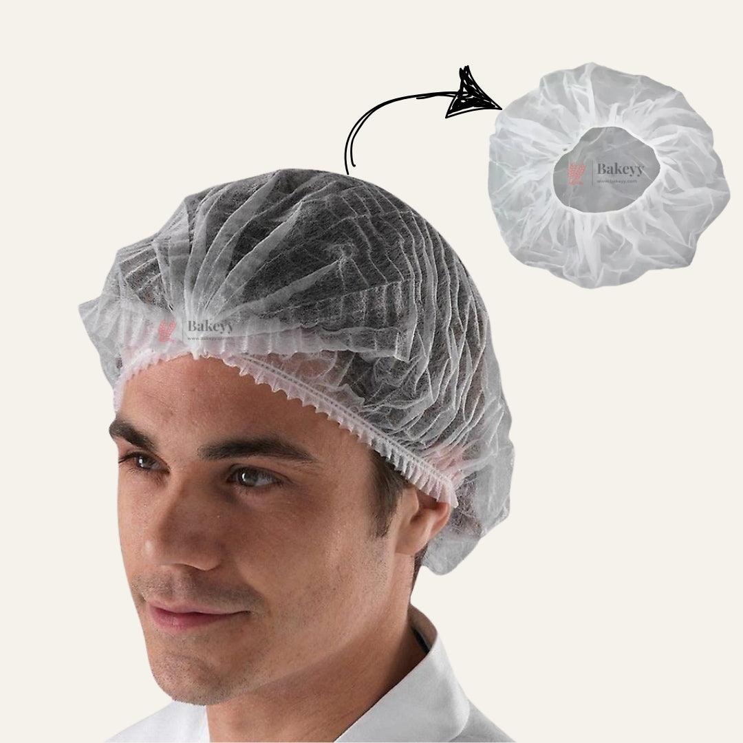 White Colour Bouffant Cap Head Protecting Chef Cap |Pack Of 50