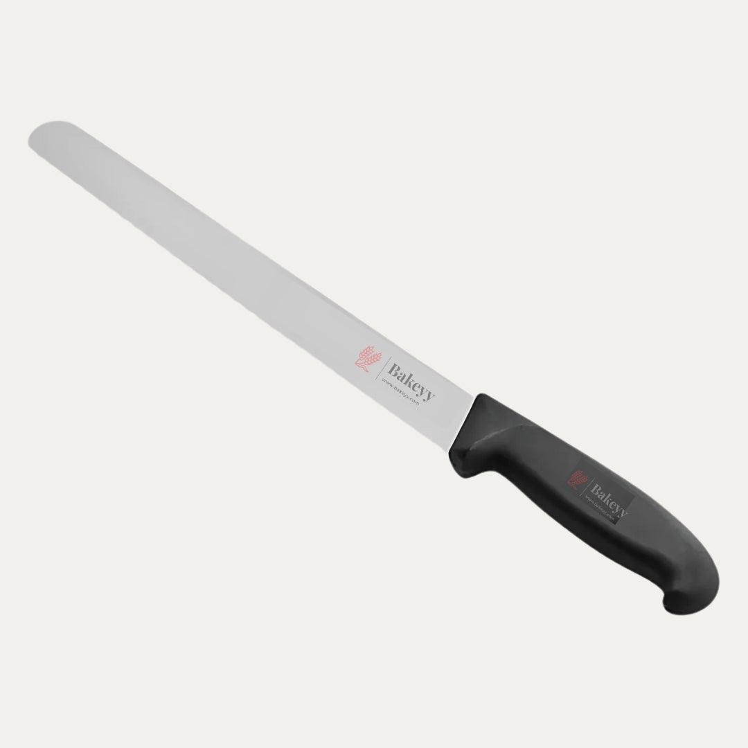 12 Inch Bread Knife Black Handle | Stainless Steel Blade with Strong Grip | 1 Piece - Bakeyy.com - India - 12 Inch Bread Knife Black Handle | Stainless Steel Blade with Strong Grip | 1 Piece - Default Title