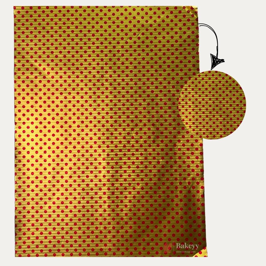 Golden and Red Polka Dot Wrapping Paper - | 7x10" Size | Pack of 200 - Bakeyy.com - India - Golden and Red Polka Dot Wrapping Paper - | 7x10" Size | Pack of 200 - Default Title