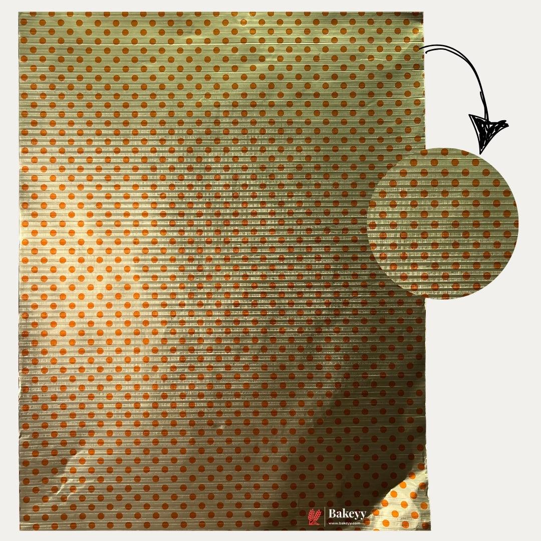 Golden and Orange Polka Dot Wrapping Paper | 7x10" Size | Pack of 200 - Bakeyy.com - India - Golden and Orange Polka Dot Wrapping Paper | 7x10" Size | Pack of 200 - Default Title