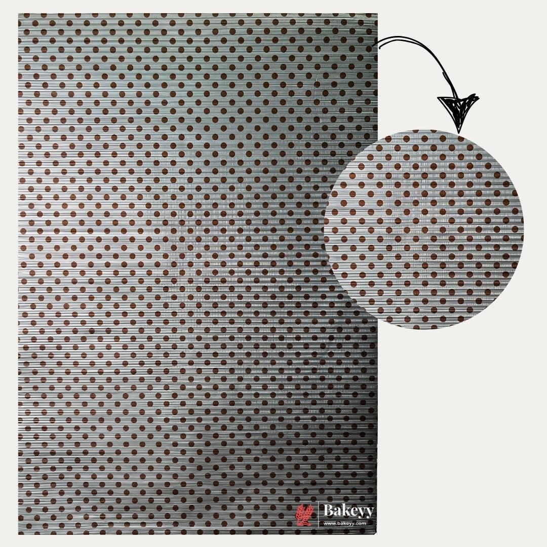 Silver and Brown Polka Dot Wrapping Paper | 7x10" Size | Pack of 200 - Bakeyy.com - India - Silver and Brown Polka Dot Wrapping Paper | 7x10" Size | Pack of 200 - Default Title