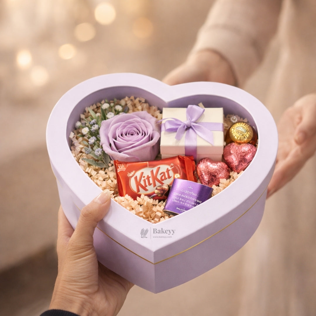Heart Shape Transparent Lid Gift Box | Premium Hamper Packaging | Different color | Pack of 1
