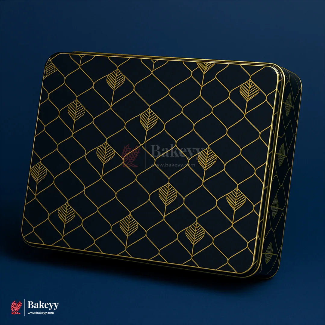 7x5.5x2 Inch | Rectangle Premium Navy Blue & Gold Metal Gift Tin Box – Elegant Reusable Packaging | Pack of 2 - Bakeyy.com - India - 7x5.5x2 Inch | Rectangle Premium Navy Blue & Gold Metal Gift Tin Box – Elegant Reusable Packaging | Pack of 2 - Default Title