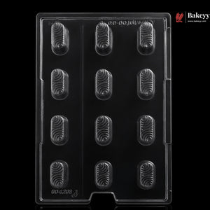 Mould 045 | 12 Cavity Oval Wave Chocolate Mould | Pack of 1