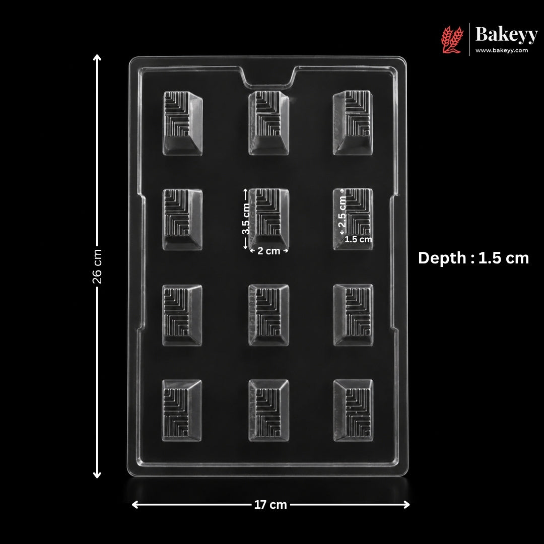 Cavity Square Geometric Chocolate Mould for Pralines & Bonbons