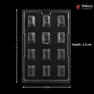 Cavity Square Geometric Chocolate Mould for Pralines & Bonbons