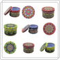 Mandal Design Empty Tin Round Shaped Boxes | Pack Of 12 - Bakeyy.com - India - Mandal Design Empty Tin Round Shaped Boxes | Pack Of 12 - Default Title