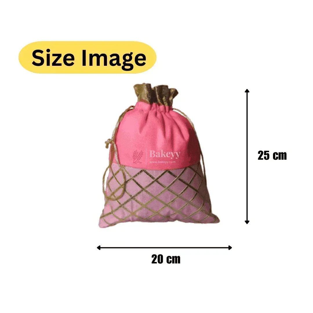 20x24 CM Design Potli Bag | Gold and Brown colour | Pack Of 10 - Bakeyy.com - India - 20x24 CM Design Potli Bag | Gold and Brown colour | Pack Of 10 - Default Title