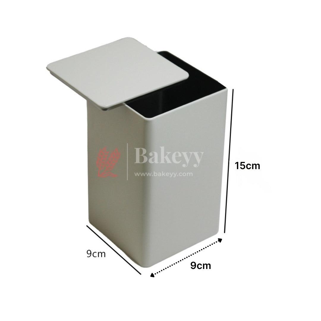 Premium Tin Box – 9x9x15cm| Elegant Rectangle Storage Container for Tea, Coffee, Sugar | Stylish Kitchen Organizer | Perfect for Gifting – Candies, Chocolates, Dry Fruits |(1 Pc) - Bakeyy.com - India - Premium Tin Box – 9x9x15cm| Elegant Rectangle Storage Container for Tea, Coffee, Sugar | Stylish Kitchen Organizer | Perfect for Gifting – Candies, Chocolates, Dry Fruits |(1 Pc) - White