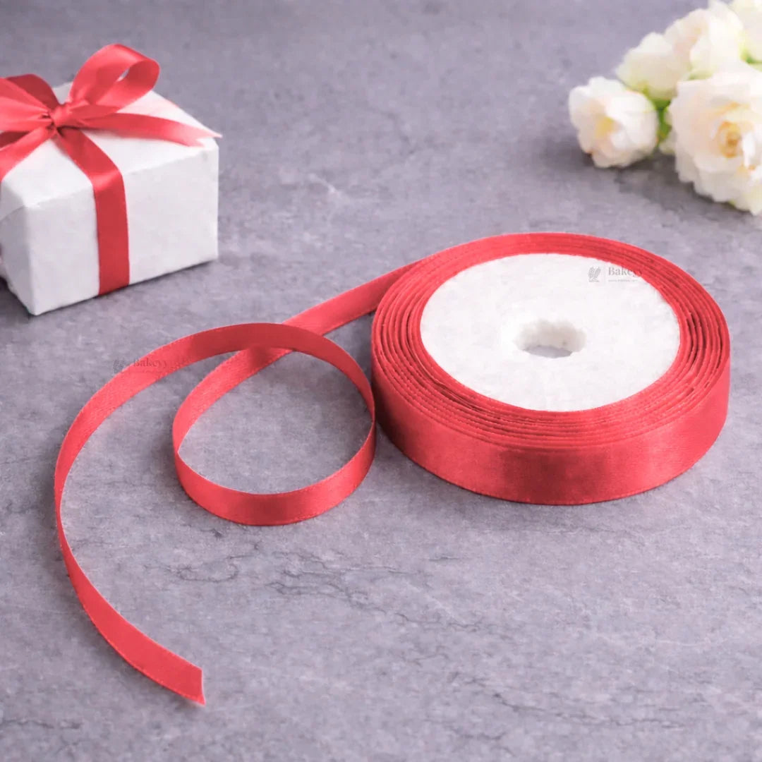 1/2 Inch Satin Ribbon Roll | Premium Decorative Gift Wrapping Ribbon for Packaging, Hampers & Crafts | 7.5 Meter Length Per Roll | Pack of 10
