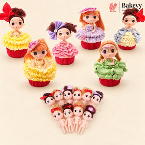 5 Inch Mini Doll Topper Set for Princess Cakes | Ideal for Cakes, Cupcakes & DIY Decorations | Pack of 10