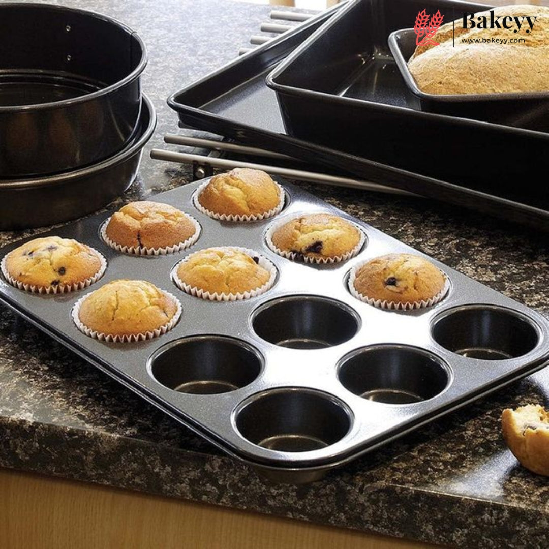 6 & 12 Slot Tray Cup Muffin Pan Tins Mould | Baking Cupcake | Non-Stick Mould | Reusable Tray Pan Mould |