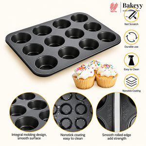6 & 12 Slot Tray Cup Muffin Pan Tins Mould | Baking Cupcake | Non-Stick Mould | Reusable Tray Pan Mould |