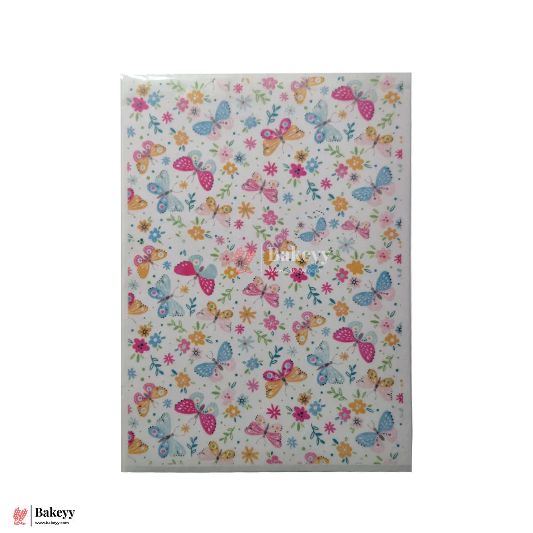 Colorful Edible Butterfly & Floral Wafer Sheet | Pack Of 1