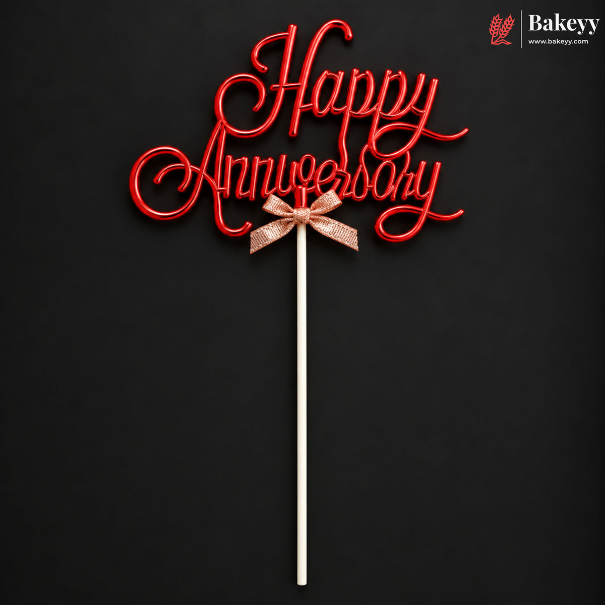 8.5 Inch Happy Anniversary Cake Topper | Multiple Colours | 1 Piece