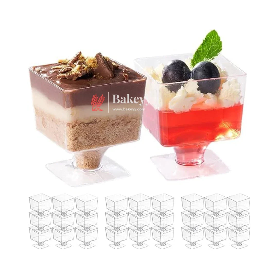 Clear Acrylic Dessert Cups | Pack Of 25 | D15 - Bakeyy.com - India - Clear Acrylic Dessert Cups | Pack Of 25 | D15 - Default Title