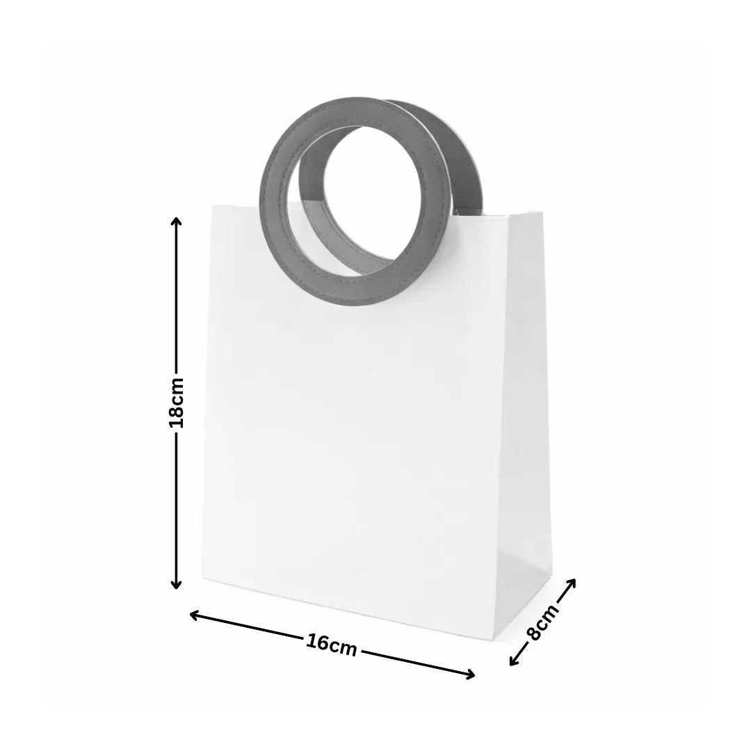 Transparent Bags With Leather Style Pink Colour Handles | Pack of 12 - Bakeyy.com - India - Transparent Bags With Leather Style Pink Colour Handles | Pack of 12 - X small 800.00