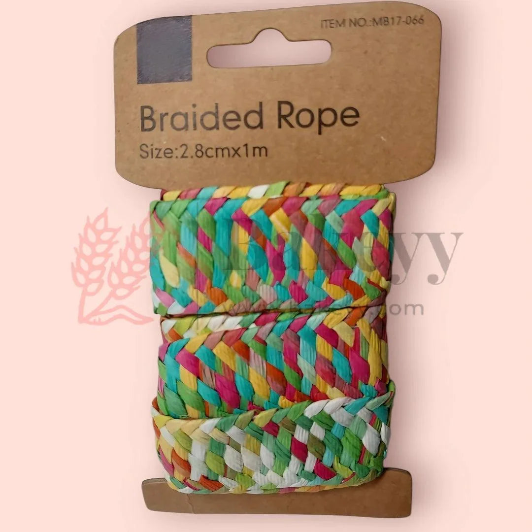 Multicolour Braided Ribbon| Perfect for Gift Packaging, DIY Crafts| 1 Piece - Bakeyy.com - India - Multicolour Braided Ribbon| Perfect for Gift Packaging, DIY Crafts| 1 Piece - Default Title