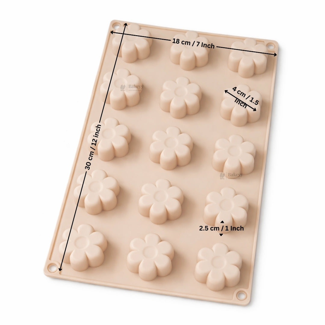 15 Cavity | Daisy Flower Design Silicone Chocolate Mould | Pack of 1