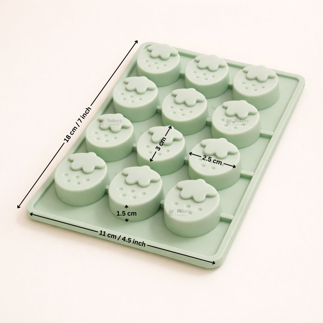 15 Cavity | Strawberry Button Design Silicone Chocolate Mould | Pack of 1