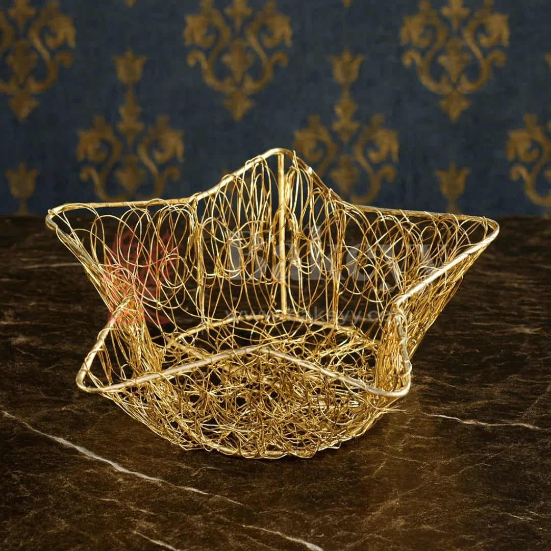 Star Gold Metal Basket | 1 Piece