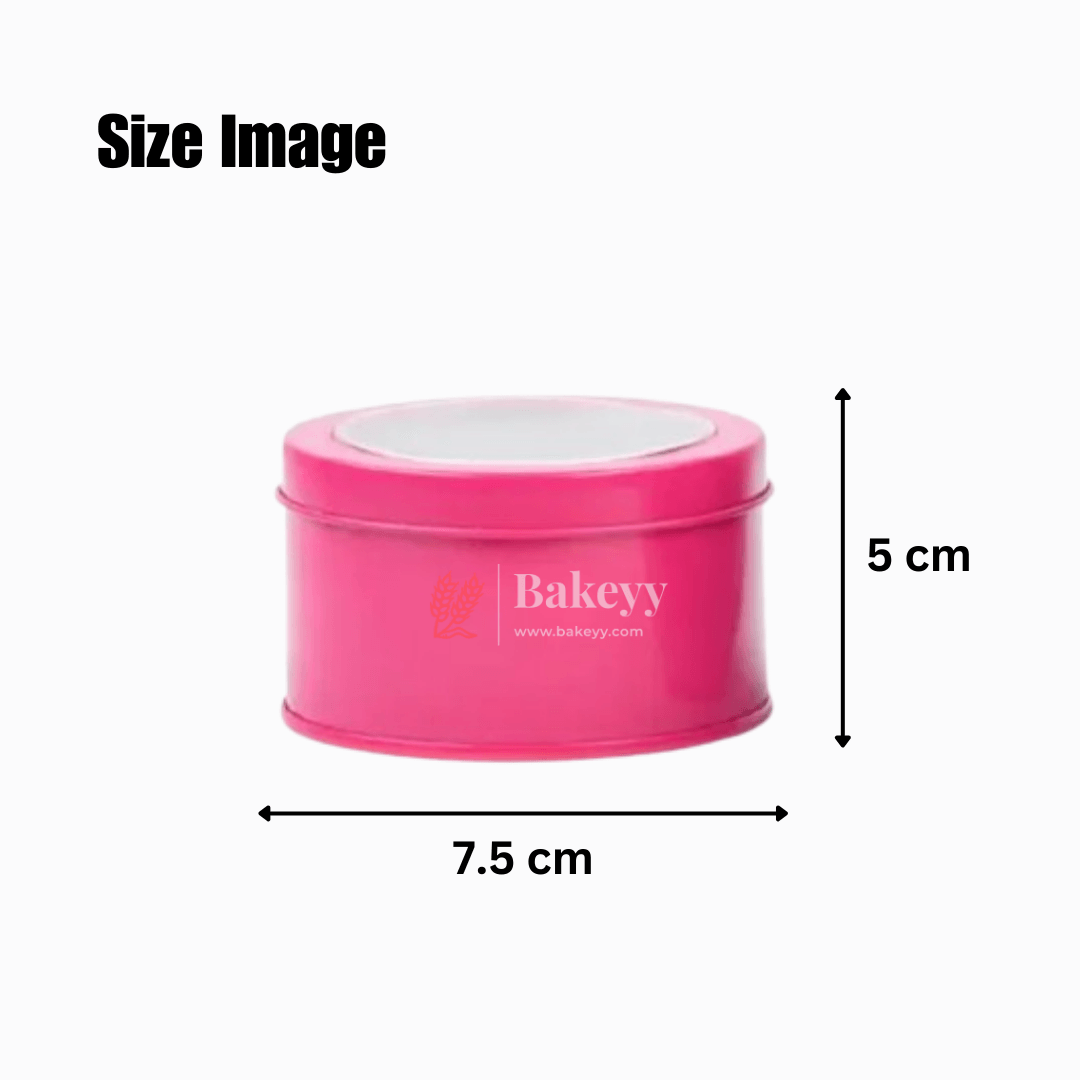 Round Tin Containers with Clear Lids | Pack of 12 | Red | Blue |Pink |Sky Blue | Gift Box | Chocolate Box | Sweet Box | Jewellery Box | Pvc Tin Box | - Bakeyy.com - India - Round Tin Containers with Clear Lids | Pack of 12 | Red | Blue |Pink |Sky Blue | Gift Box | Chocolate Box | Sweet Box | Jewellery Box | Pvc Tin Box | - Default Title
