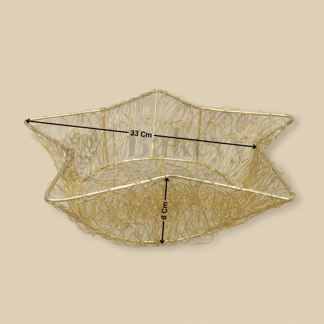 Star Gold Metal Basket | 1 Piece