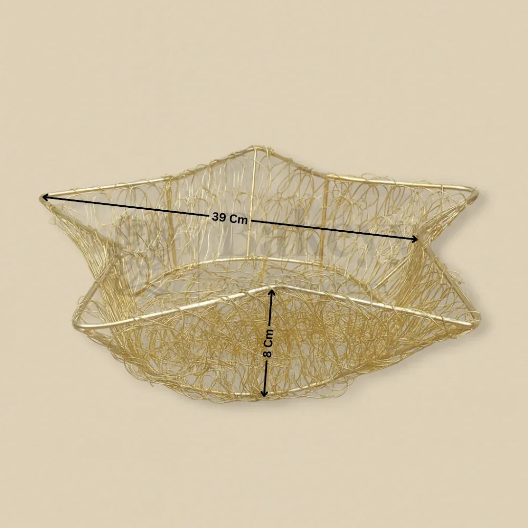 Star Gold Metal Basket | 1 Piece - Bakeyy.com - India - Star Gold Metal Basket | 1 Piece - Extra Large
