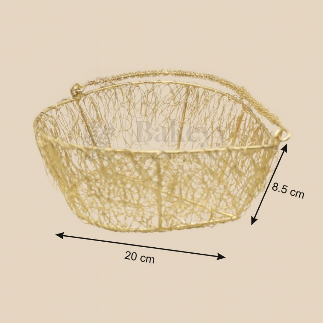 Heart Gold Metal Basket | 1 Piece