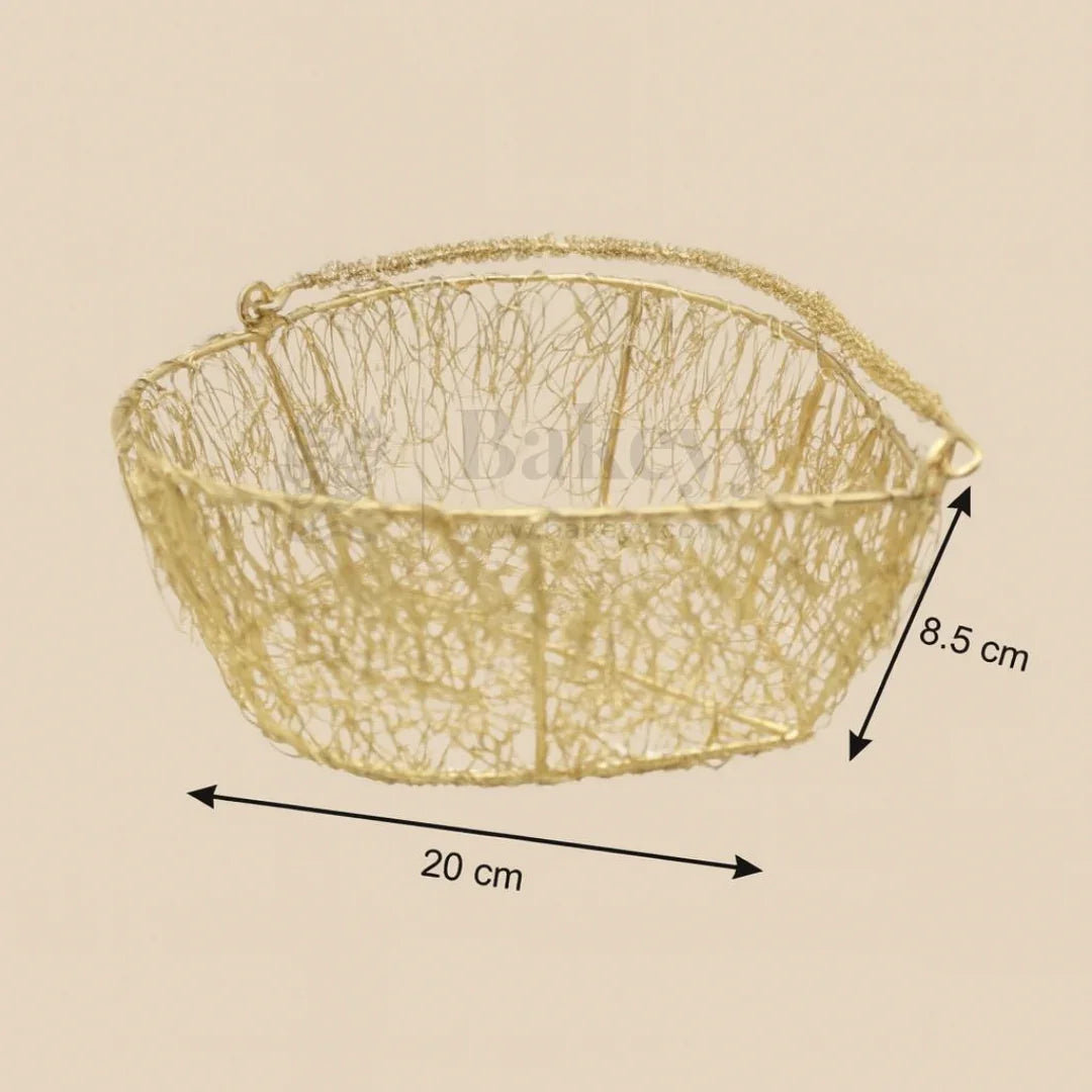 Heart Gold Metal Basket | 1 Piece