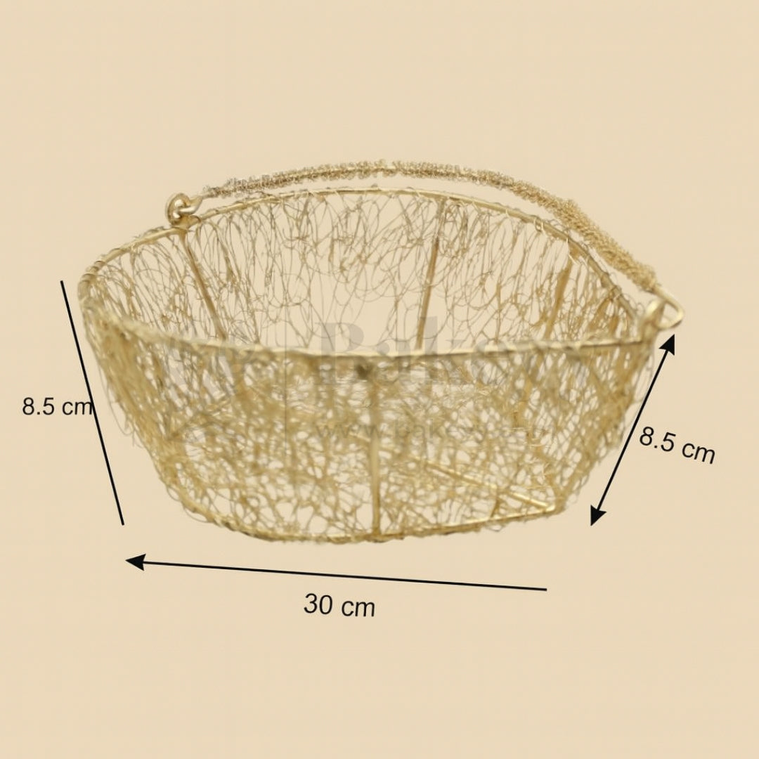 Heart Gold Metal Basket | 1 Piece